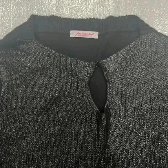 [M]Farina Rosa Black Viscose Blend Black  Sweater with Cut out Key Hole - Picture 2 of 5